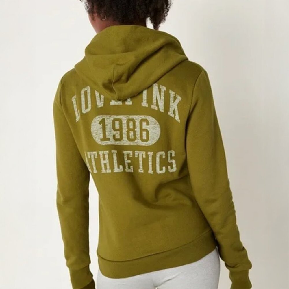 Victoria's Secret PINK Everyday Fleece Zip-Up Jacket (Green)